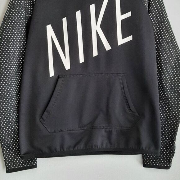 NIKE Sporty Pullover Hoodie Sweatshirt B&W Sz S - Picture 3 of 11